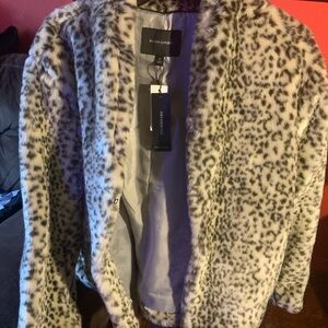 Banana Republic Faux Fur Leopard Print Jacket Size M